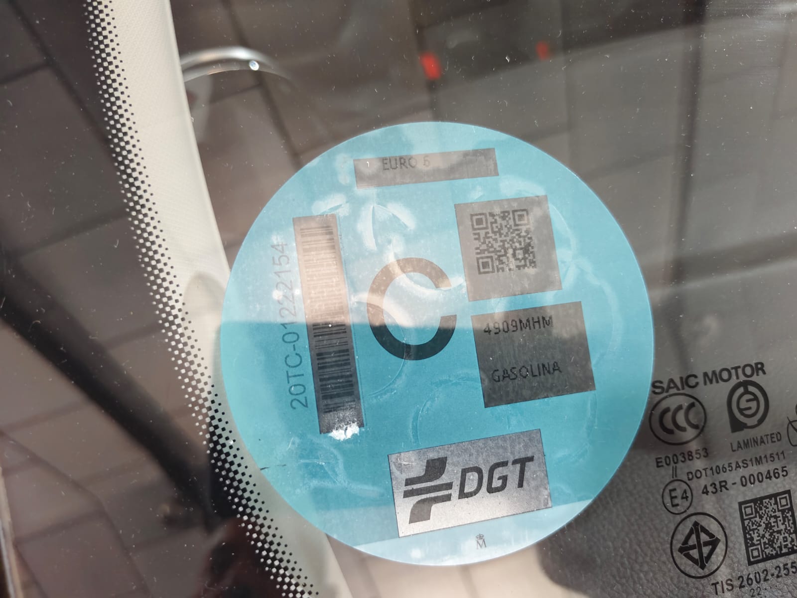 Etiqueta medioambiental C MG HS 1.5 Turbo GDI Comfort DCT