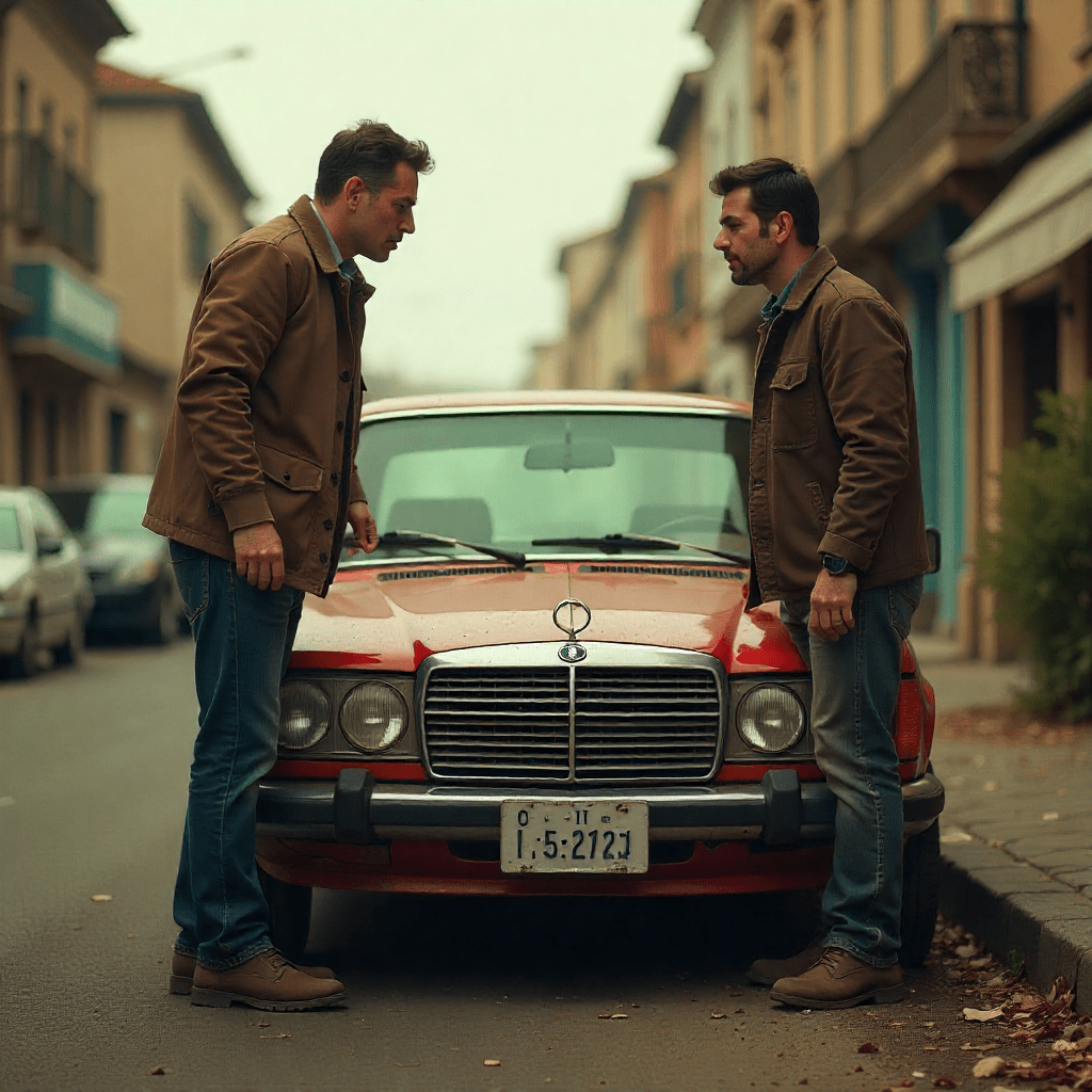 Vendedor y comprador hablando sobre un coche