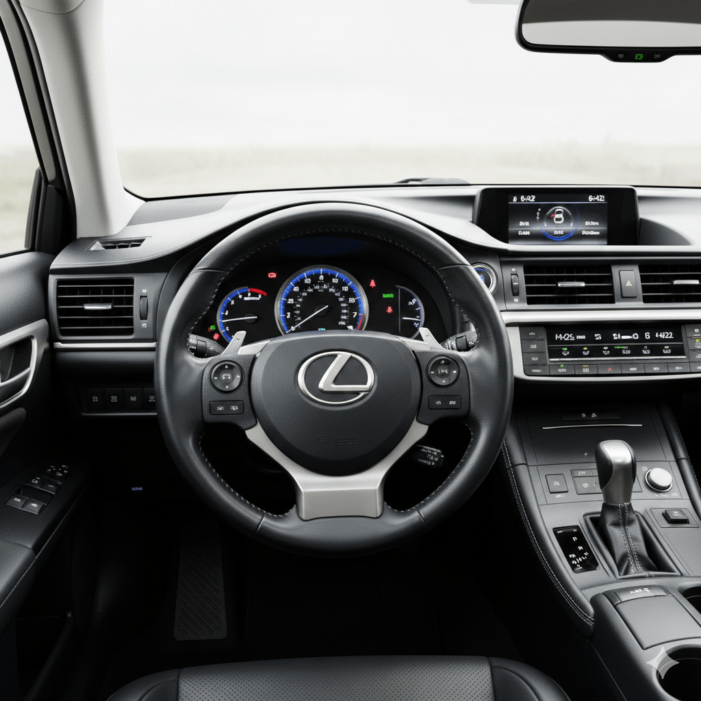Interior de Lexus CT 200H. Imagen generada por IA.