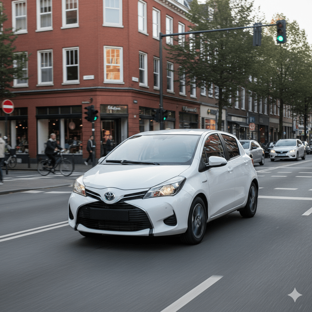 Toyota Yaris en entorno urbano. Imagen generada por IA.