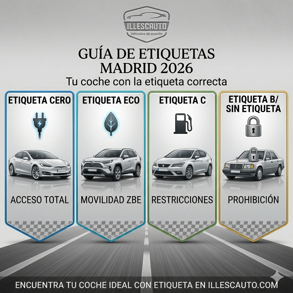 Comprar coche de segunda mano en Madrid sin problemas de&nbsp;ZBE