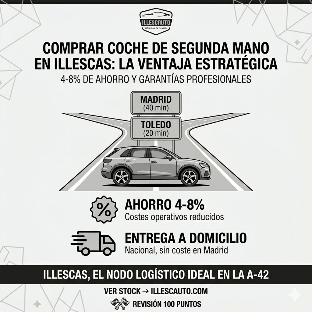 Comprar coche de segunda mano en Illescas: ofertas de ocasión en Illescauto para Madrid y Toledo.